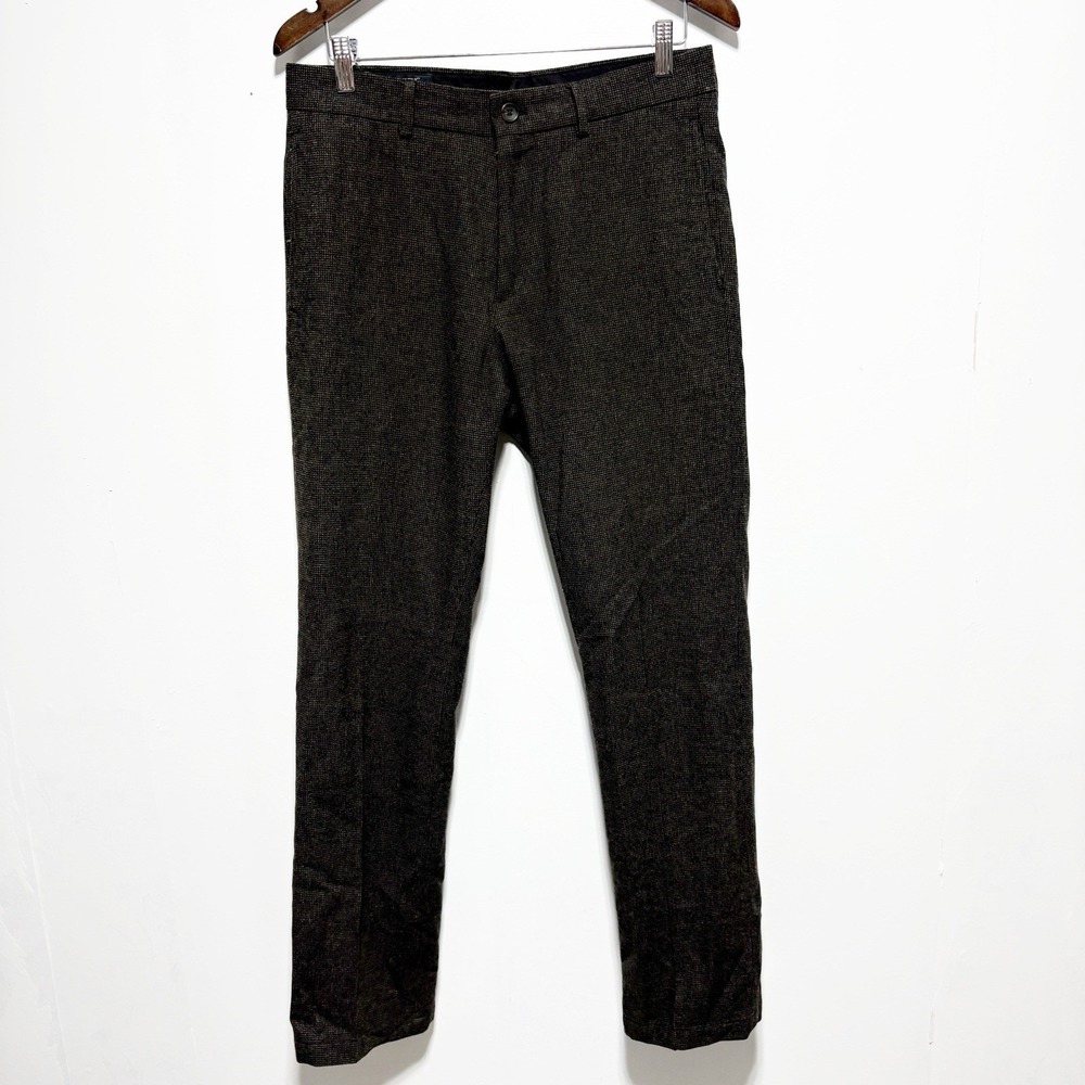Banana Republic Pants Mens 31 X 32 Brown Gavin Wool Straight Tweed Mid Rise